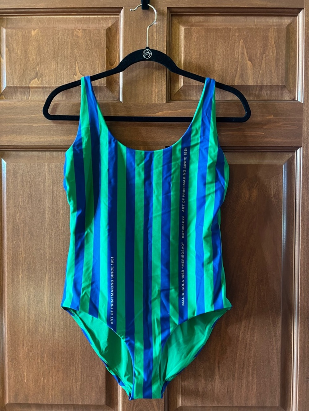 Marimekko Swimsuit One Piece Agnetha Merirosvo Striped Green Navy Size M